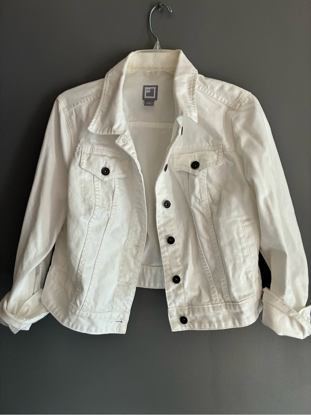 Classic White Denim Jacket - Women's Lightweight Trucker 100% Cotton